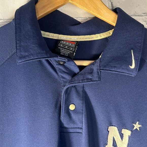 Naval Academy Nike Dri-Fit Blue Short Sleeve Golf Polo Shirt Medium - Picture 5 of 12